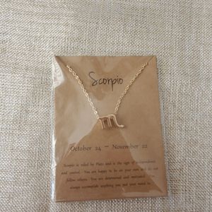 Scorpio astrological sign gold necklace